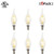 ZZ Lighting 4W LED Filament Flame Shape Bent Tip Candle Light Bulb 40W Incandescent Bulb Equivalent 2700K 320LM E12 Base(4W,6Pack)
