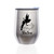 Stemless Wine Tumbler Coffee Travel Mug Glass with Lid Fairy Believe (Silver)