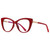 VENOAL Anti Eyestrain Big Frame Blue Light Blocking Computer Readers Cateye Reading Glasses Eyewear Flat Light Mirror (Color : Red, Size : +150)