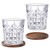 ANBFF Whiskey Glasses Set of 2, 11 Oz Old Fashioned Cocktail Glass, Heavy Rocks Glass, Crystal Drinking Glasses with 2Pcs Walnut Coasters and Gift Box - for Bourbon, Scotch, Tequila, Rum