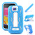 BLU Dash JR 4.0 K D143k Premium Rugged Heavy Duty Case Kickstand Perfect FIT Many Colors Available (Will not fit any the D140K OR D141K) (Baby Blue on White)