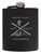 Squaw Valley California Ski Snowboard Winter Adventures Stainless Steel 7 oz Flask Black