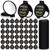 Weysat 48 Pcs Compact Mirror Bulk Inspirational Compact Mirrors Pocket Mirror Mini Folding Makeup Mirror Round Mirror Pocket Purse Mirror Travel Hand Mirror for Women Girls (Black, Inspirational)