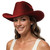 Lanzom Men Women Wide Brim Western Cowboy Cowgirl Hats with Buckle Belt Red,Medium