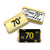 70th Birthday Party Mini Candy Bar Wrappers - Black and Gold - 63Stickers
