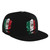 Tiayead Mexico Flag Roses Flat Bill Baseball Cap Snapback Hat Style Headwear for Men Women Dad Hat Black