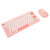 Dpofirs Wireless Keyboard and Mouse Combo, Full Sized Ergonomic Computer Keyboard, Slim Round Keycaps, Mute Ergonomic Keyboard Mouse Set for Computer Laptop (Pink)