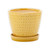 Napco Yellow Ceramic Pot with Reactive Glaze for Indoor Plants Planter with Saucer, 6 x 6.5
