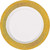ELEGANI White Gold Premium Tableware; White Prismatic Gold Border Premium Plastic Dinner Plates 10ct