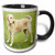 3dRose mug_49373_4"Yellow Lab on Lawn" Two Tone Black Mug, 11 oz, Multicolor