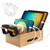 Myndekly Bamboo Charging Stations for Multi Devices, Wood Desktop Docking Station Charger Organizer for Cell Phones, Tablets, AirPods, iWatch (Includes 6 Charging Cables) (No Power Supply)