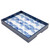 Thirstystone Serving Tray, Rectangular Shape with Handles, White with Navy Floral Design, 19" - Shibori Blues
