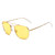 JIM HALO Retro Square Aviator Sunglasses Night Driving Lens Flat Metal Eyewear Men Women Gold JIM HALO Retro Square Aviator Sunglasses Night Driving Lens Flat Metal Eyewear Men Women Gold