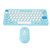 Stylish Slim Round Keycaps Mute Ergonomic Wireless Keyboard Mouse Set, 2.4G Keyboard Mouse Combo for Desktop PC Computer (Grey)