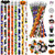Glenmal 100 Pcs Scented Halloween Pencils for Kids Fruit Scent HB Graphite Pencils with 100 Pcs Cartoon Pencil Toppers Silicone Eraser Gift for School Office Classroom Party Reward Supplies