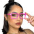 VOOGLAM Stylish Rectangle Blue Light Blocking Glasses for Women Anti UV Eyestrain Eyewear Cairbre Pink GJGM878216-02