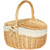 Oval Picnic Basket Wicker Picnic Basket with Lid and Handle Vintage Picnic Hamper Storage Basket for Outdoor Camping Birthday Wedding Willow Hand Woven Basket