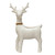 Creative Co-Op Stoneware Reindeer Planter with Gold Electroplating, White Flower Pot, No Size, Cream