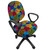 Ambesonne Abstract Office Chair Slipcover, Hand Drawn Circles Grunge Style Surreal Designs Checkered Swirled Colorful Pattern, Protective Stretch Decorative Fabric Cover, Multicolor