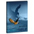 Entrepreneur Motivational Canvas Wall Art Inspirational Soaring Eagle Blue Landscape Poster Quotes Artwork Picture Print Wooden Framed Home Office Bathroom Bedroom Wall Decoration - 12" Wx18 H