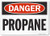 SmartSign Adhesive Vinyl OSHA Safety Sign, Legend "Danger: Propane", 10" high x 14" wide, Black/Red on White