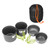 4Pcs Camping Pot Kit Camping Cooking Set Portable Aluminum Alloy Camping Cookware Mess Kit with Folding Handle for Backpacking, Outdoor Hiking and Picnic