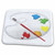 3dRose Painters Palette With Paint Brush Illustration - Dish Drying Mats (ddm-264860-1)