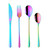 Flatware Set, 16 Piece Stainless Steel Tableware Dinner Knife, Fork, Spoon, Tea Spoon Cutlery by Buy THINGS! (Rainbow)