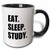 3dRose 180445_4 Eat Sleep Study Two Tone Mug, 11 oz, Black