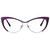 Zeelool Women's Oversized Stylish Metal Browline Cat Eye Glasses Ellen VFM0176-09 Purple