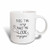 3dRose 219850_6 Does This Does This Ring Make Me Look Engaged Black With White Background Mug, 11 oz, Blue