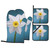 White Daffodil Oven Mitts and Pot Holders Set 4Pcs Heat Resistant Oven Gloves for Cooking Waterproof Hot Pads for Kitchen Potholders for Baking Grilling