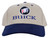 Buick Tri Shield Logo Hat Two Tone Embroidered Cap, Khaki/Blue