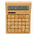 Bamboo Calculator, Accounting Desktop Calculator with 29 Buttons, Solar Powered Battery, 12 Bit Digital LCD Display for School Office