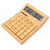 Desktop Calculator, Bamboo Wooden Solar Calculators, Solar and Battery Dual Power Calculator with 12 Bit Digital LCD Screen for School Office