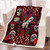 ARIGHTEX Day of The Dead Fleece Throw Blanket Sugar Skull Girl Throw Blanket Black and Red Blankets Sherpa Reversible Bed Couch Blanket (50 x 60 Inches)