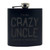 Crazy Uncle Custom Printed Stainless Steel Alcohol Hip Flask, 6 Oz. Black