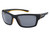 Caterpillar Ridge Mens Wrap Polarized Sunglasses, 59 mm, Matte Black