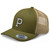 RIVEMUG Initial Letter P Embroidered Premium Trucker Hat Curved Bill Mid Crown Adjustable Cap