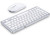 Wireless Keyboard and Mouse Compatible with Apple MacBook iMac Bluetooth Keyboard and Mouse with USB Dongle (White Keys Silver Shape)
