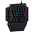 One Handed Mechanical Gaming Keyboard, RGB Led Backlit, 6 Onboard Macro Keys, Detachable Wrist Rest, Red Switch and Detachable Type C Cable, Metal Panel, All Keys No Conflict
