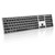 seenda Backlit Bluetooth Keyboard for Multi Devices - Slim Full Size Rechargeable Keyboard Wireless Illuminated Keyboard Switch to 3 Devices for iOS, Mac OS, Windows, Android (Silver and Black)