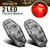 Partsam 2Pcs Mini Oval Red Led Side Marker and Clearance Lights 2 Diodes Clear Lens Waterproof Universal Surface Mount Mini Rectangle Led Trailer Lights Sealed 12V Boat Marine Led Courtesy Lights