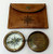 Marine Compass Antique Brass Finish Pocket Poem Compass W/Leather Case