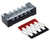 PUSU Screw Terminal Strip Blocks, 5 Position Dual Row 600V 15A with Cover + 400V 15A 5-Position Pre-Insulated Red/Black Terminal Barrier Strip (5Pcs 15A 5P+10Pcs Red/Black)