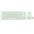 Jectse Wireless Keyboard and Mouse Combo, Ergonomic Typewriter Keyboard with Retro Round Keycaps, Wireless Mouse and Keyboard Set for Computer Laptop (White Green)