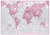 Maps International Medium The World is Art Wall Map - Pink - Paper - 24 x 36