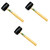 DOITOOL 3pcs Mallets Laminate Flooring Installation Kit Wooden Hammer Wooden Mallet Camping Mallet Camping Hammer Double Headed Hammer Elastic Rubber Hammer Paint Tent Metal Bamboo Complex
