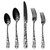 Stapava 20-Piece Black Silverware Set, Black Flatware Set for 4, Unique Stainless Steel Tableware Cutlery Set, Utensil Sets Forks Spoons And Knives Set, Mirror Polished, Dishwasher Safe