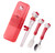 Hello Kitty Training Chopsticks Fork Spoon Flatware Tableware Set with Case, 4 pieces - Red